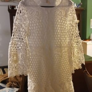 Lace dress, white.